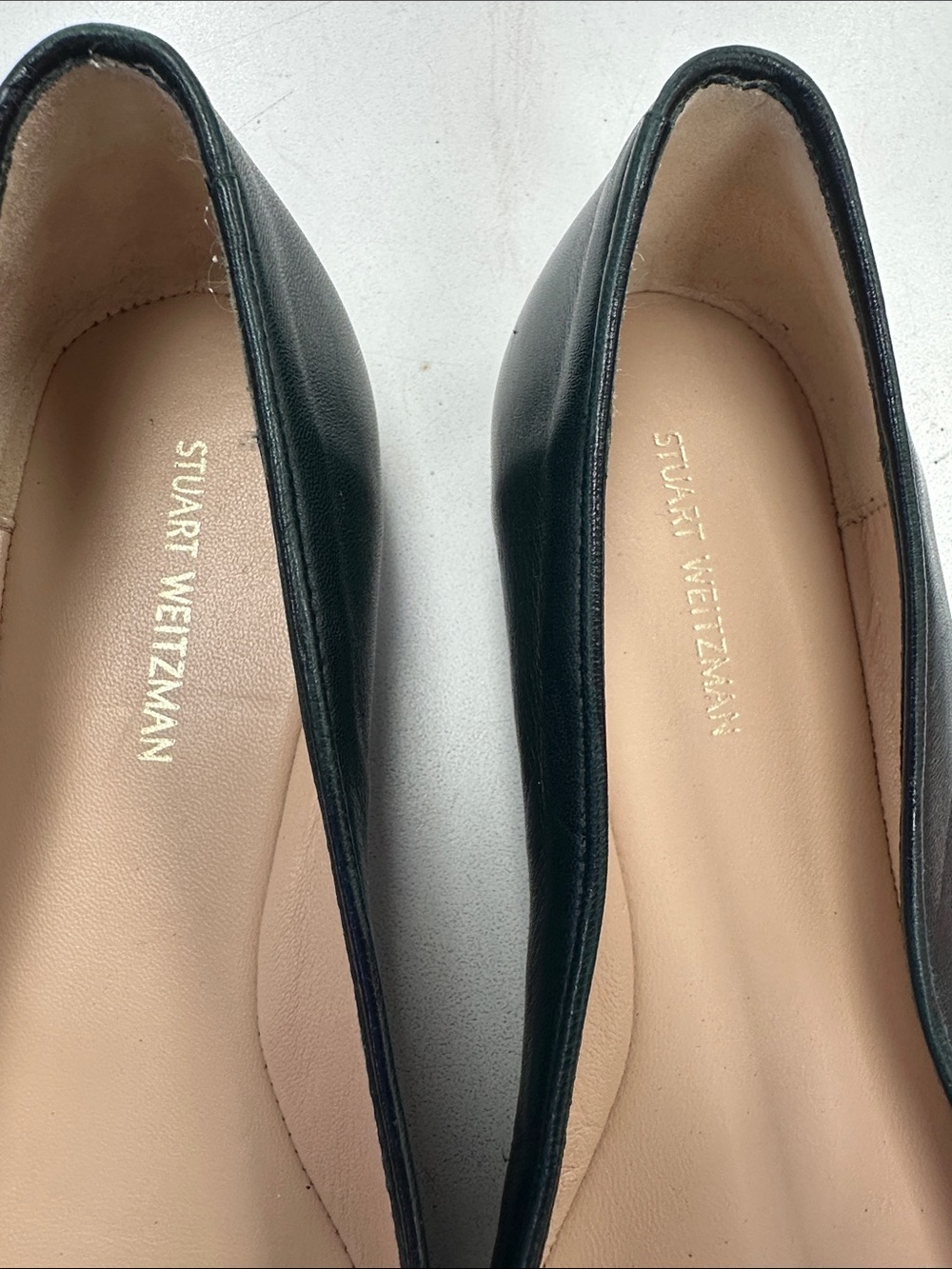 Stuart Weitzman Dark Green Leather Bow Ballet Flats women size 7 - Picture 3 of 9